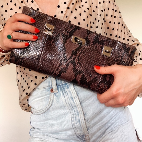 VBH genuine python PM clutch - Picture 2 of 12